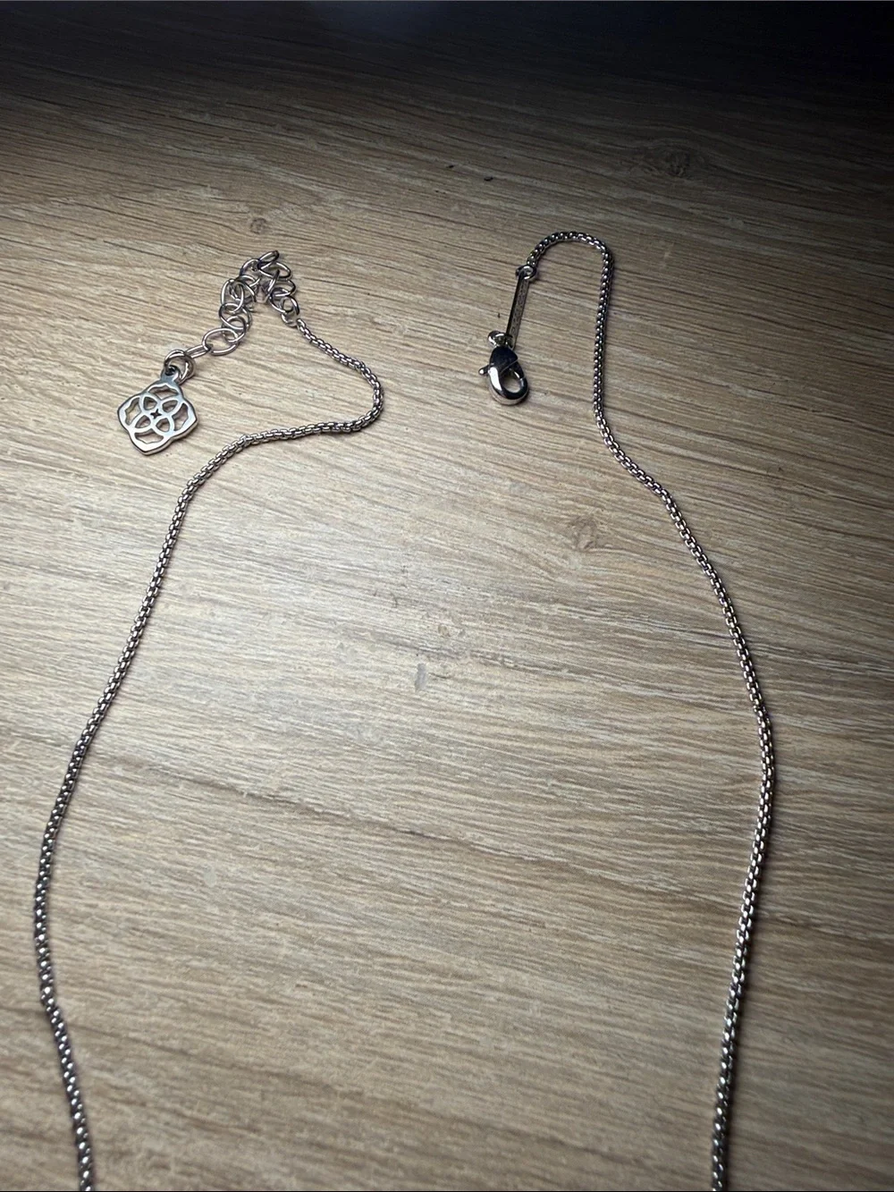 Kendra Scott Silver Chain Necklace with Pale Gray Stone